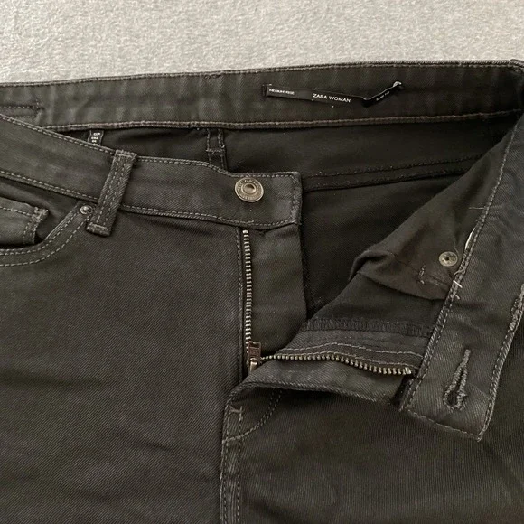 ZARA Jeans Womens 6 28w Black Skinny Pants Slim Fit Mid Rise Stretch Casual - Picture 5 of 12